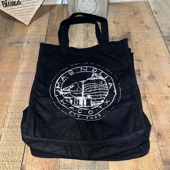 Magnolia Handbags - Canvas Tote Shopping Bag Magnolia Waco Texas Black